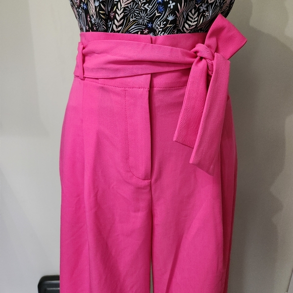 Ann Taylor Pink Wide-Leg High Rise Crop Ankle Pants 4 Petite - Picture 5 of 14
